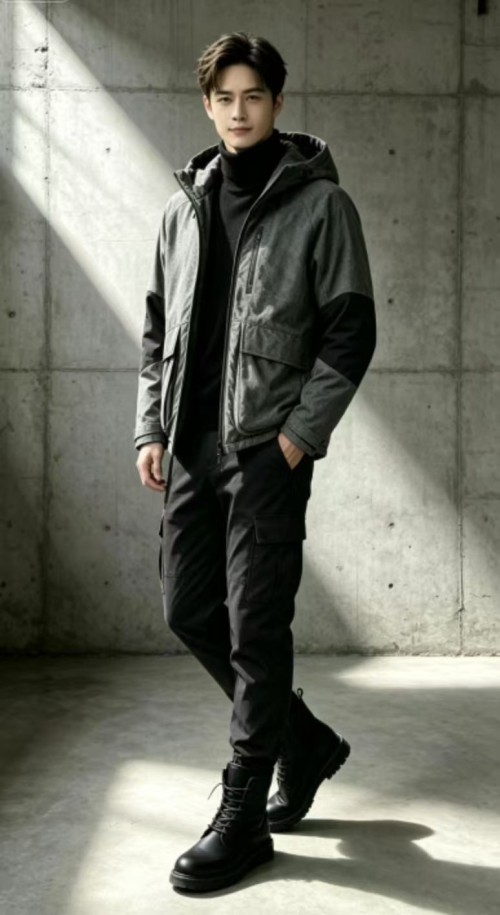 Mens 90% White Duck Down Coat, 200g Filled Thermal Winter Jacket, Waterproof Parka