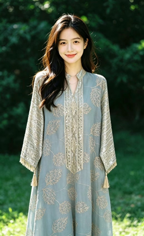 Glam Hand Sewn Rhinestone Embellished Maxi Dress
