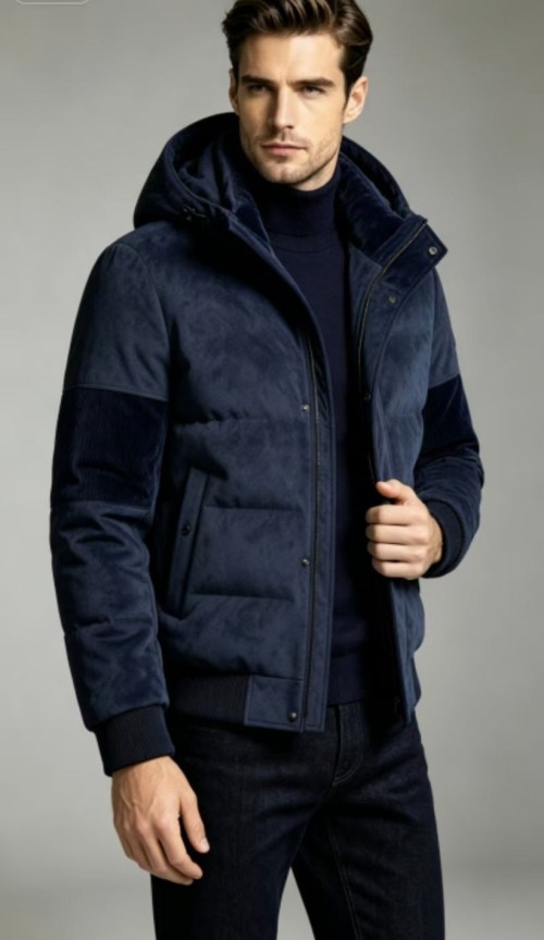 Mens 90% White Duck Down Coat, 200g Filled Thermal Winter Jacket, Waterproof Parka