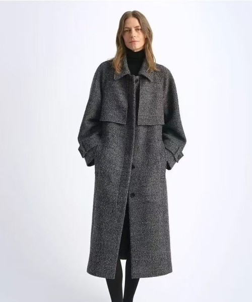 Hand Stitched Woolen Long Coat