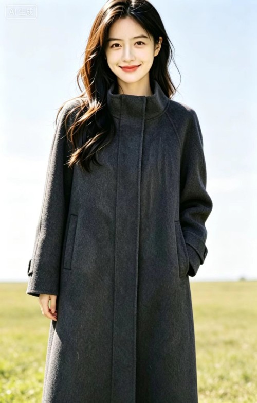Double Faced Wool Long Overcoat